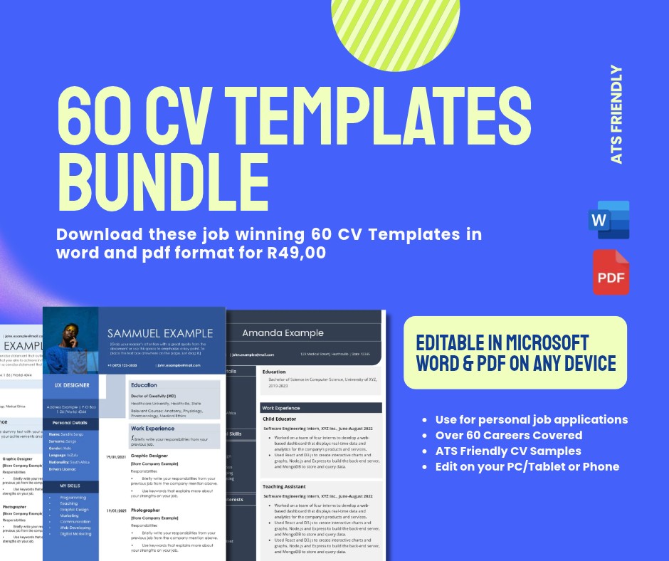 60 CV Templates: Job Winning Professional Templates (Download)